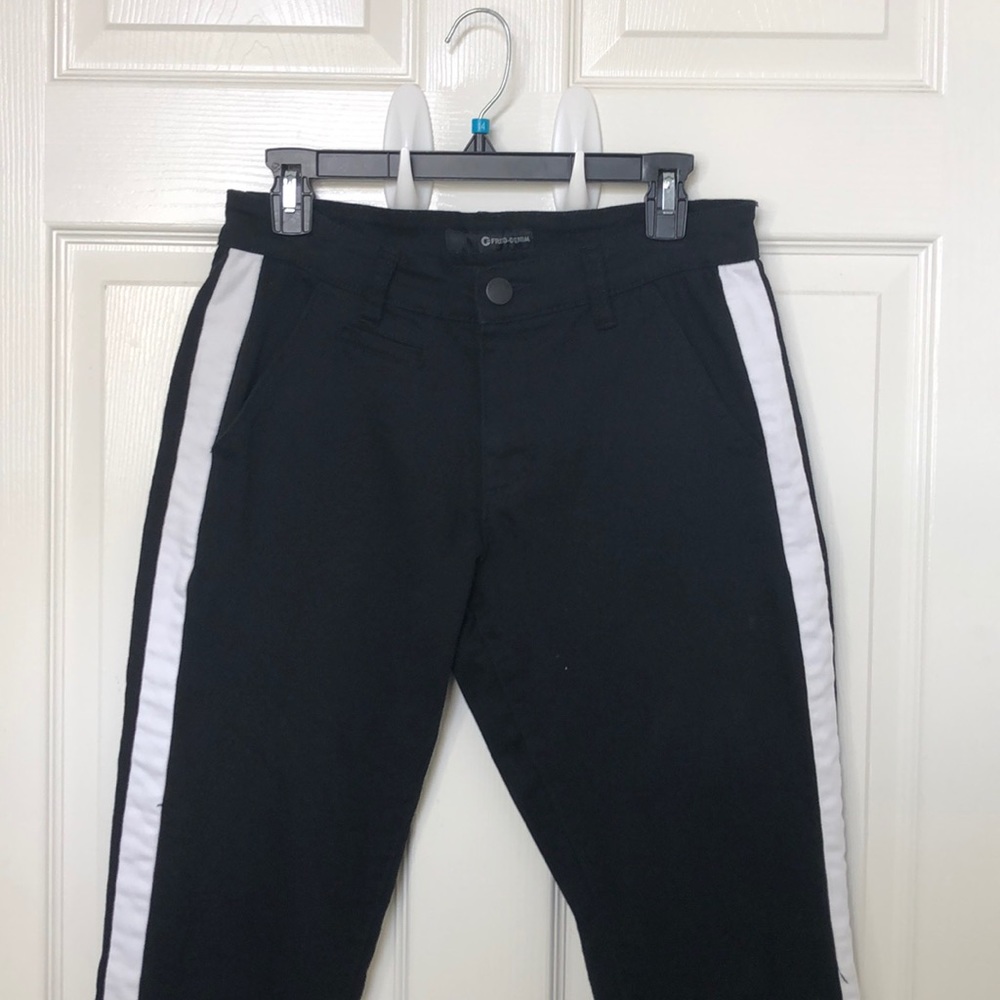 Black with white side stripe pant